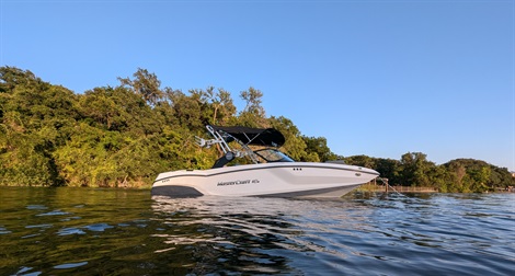 New MasterCraft in slip by Mozart's